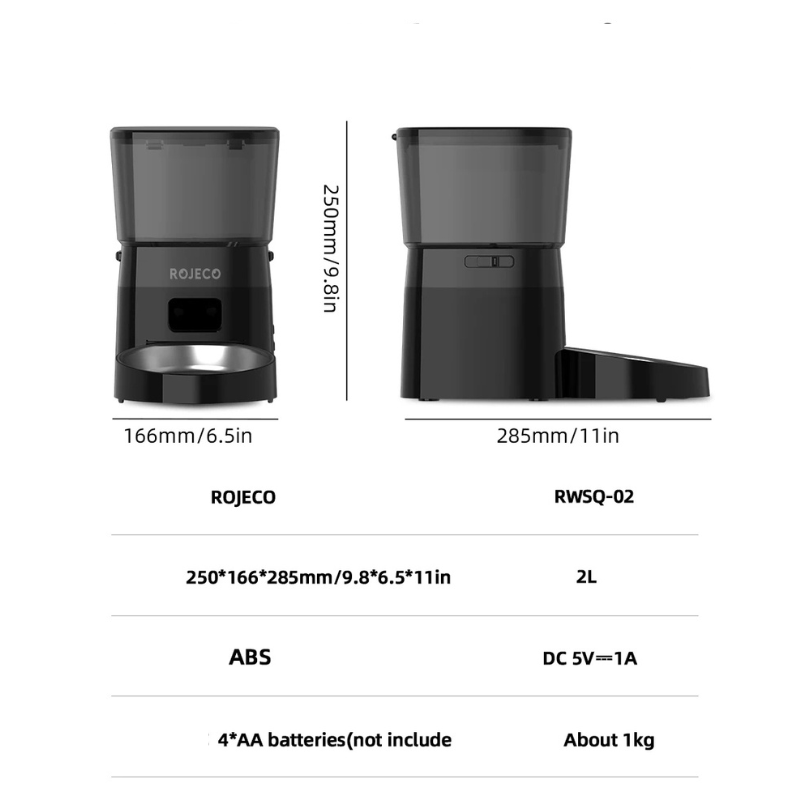 ROJECO - Distributeur de croquettes automatique 2L